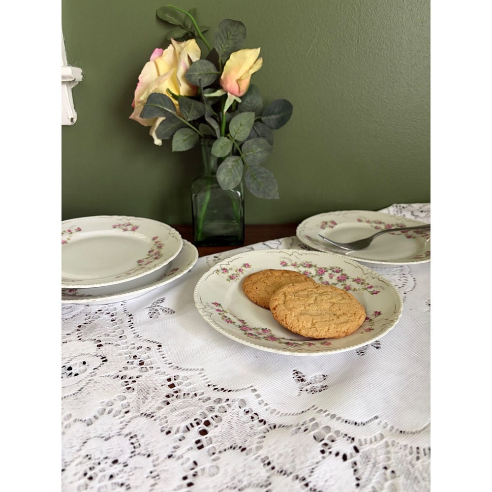 Vintage Floral Dessert Plates Set of 4